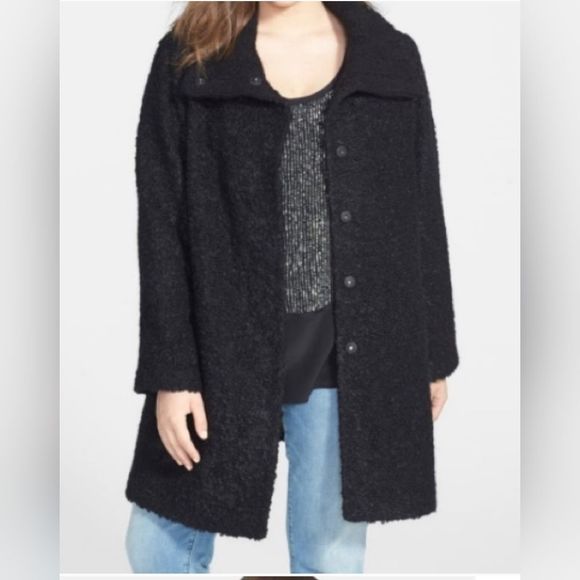 EILEEN FISHER Alpaca Blend Curly Texture Coat - Size 2X - Picture 1 of 11